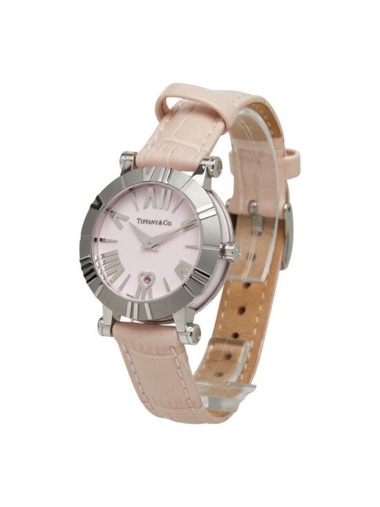Tiffany & Co Atlas Watch Pink Silver Stainless Steel Leather Ceramic main image 6